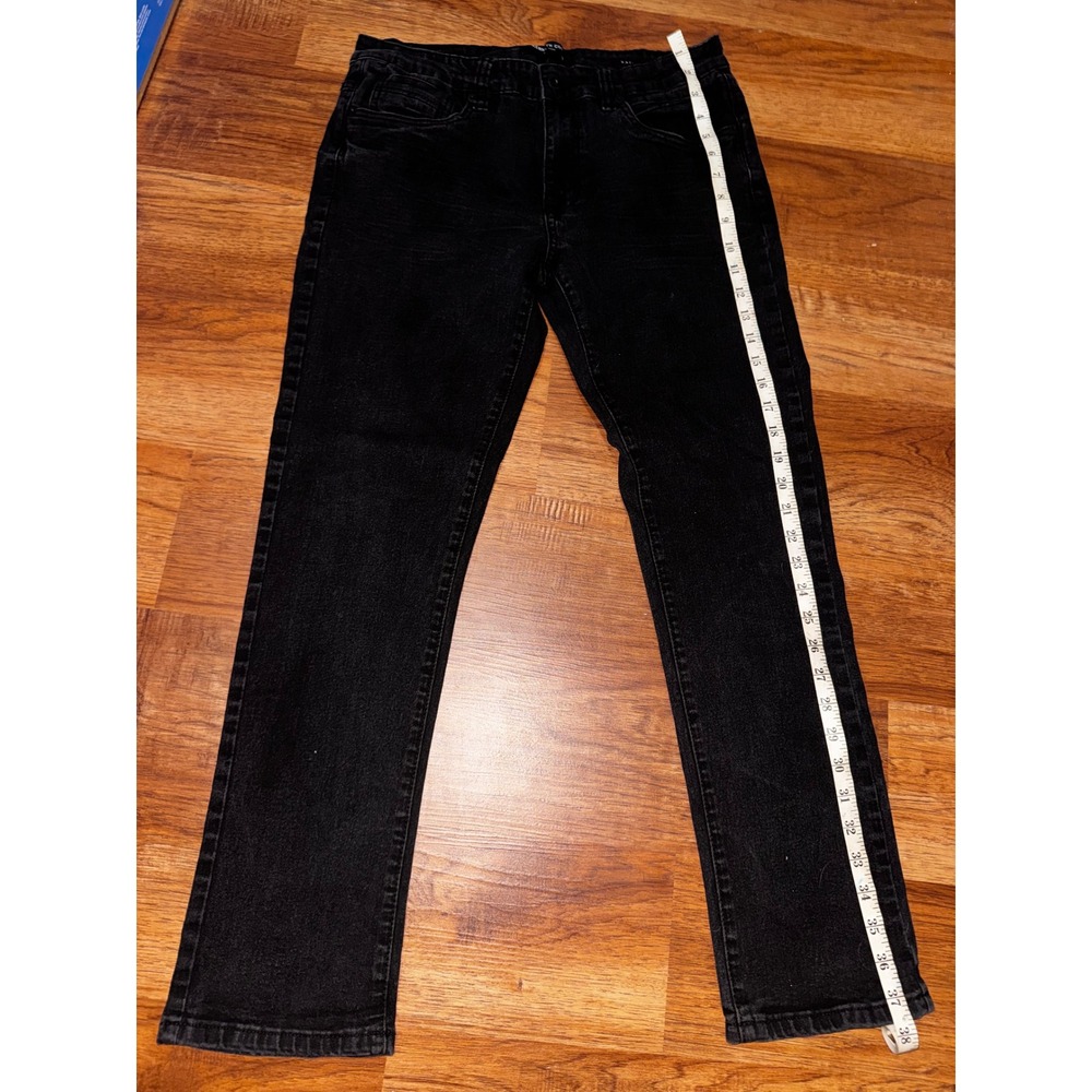 Kenneth Cole New York Mens Slim Fit Jeans Black Denim 32x30 Washed 5-Pocket Pant